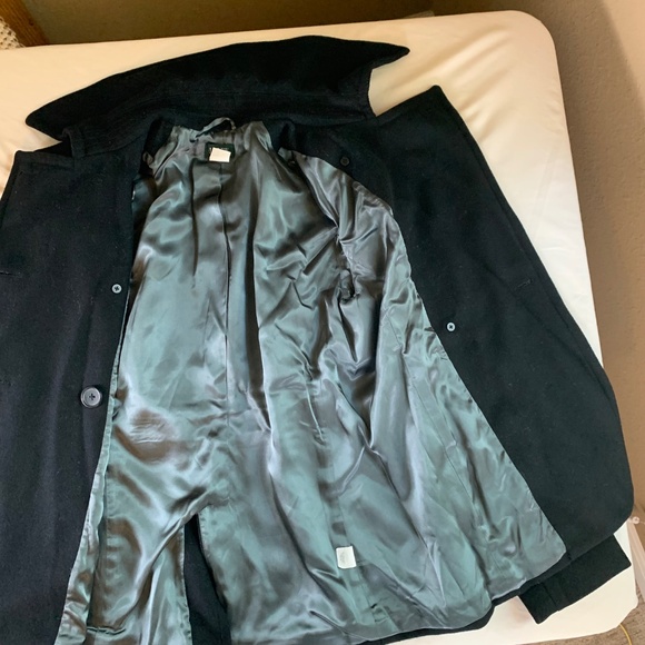 J Crew Black Women's Pea Coat Size Medium - 100% Wool - Picture 6 of 10
